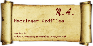 Maczinger Azálea névjegykártya